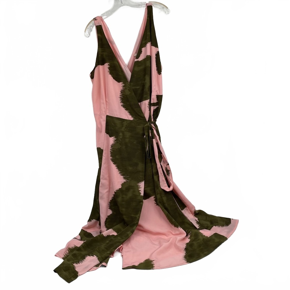 Hutch Pink/Green Maxi Wrap Dress | Women’s XXL (Plus) Synthetic